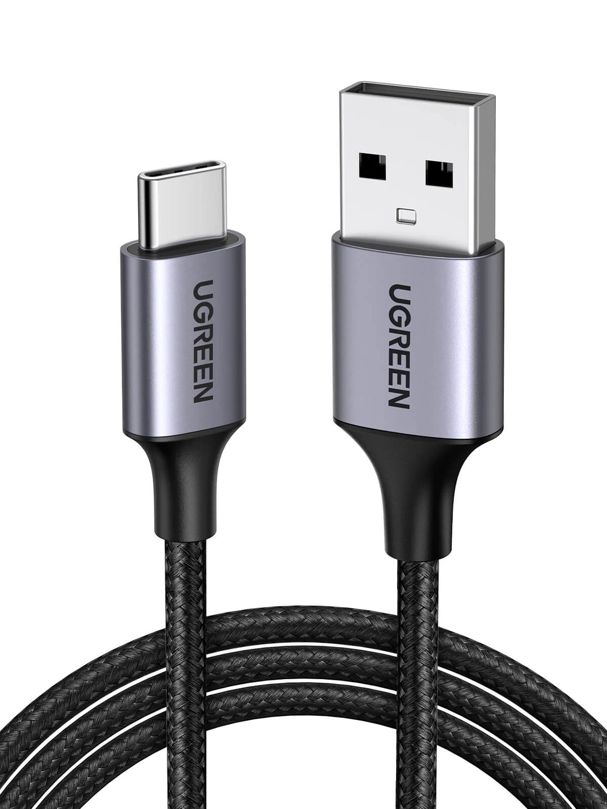 UGREEN USB-A/USB-C extra erős fonott kábel, 18W, 3A, 1,5 m - fekete