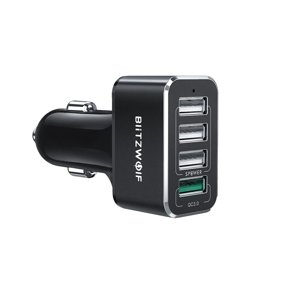 BlitzWolf BW-SD3 USB szivargyújtóba dugható autós töltő 4 porttal - 50W