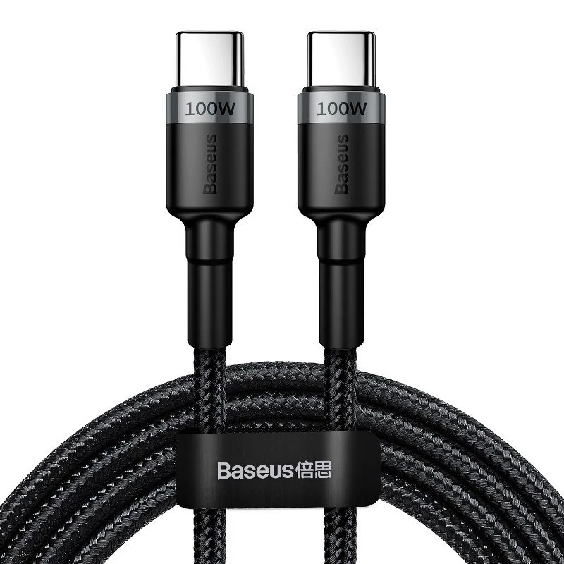 Baseus Cafule USB-C-USB-C kábel - QC 3.0, PD 2.0, 100 W, 5A, 2 m (szürke-fekete)
