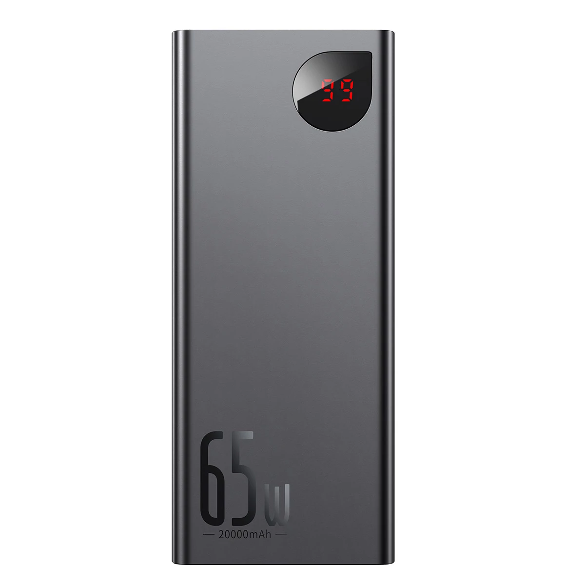 Baseus Adaman Metal 20000 mAh-es powerbank 65W-os gyorstöltéssel - PD, QC 3.0, 2xUSB + USB-C + micro USB, (fekete)