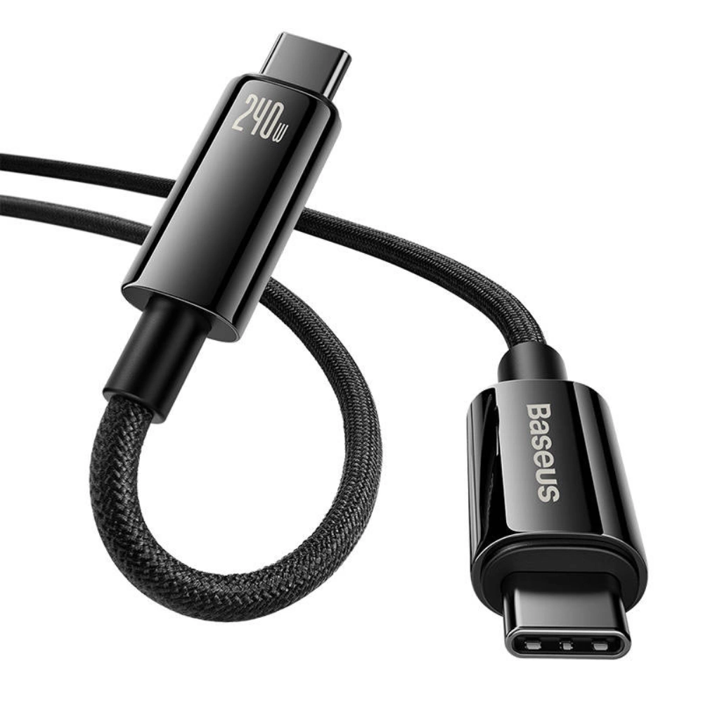 Baseus Tungsten Gold USB-C-USB-C kábel, 240W, 1 m (fekete)