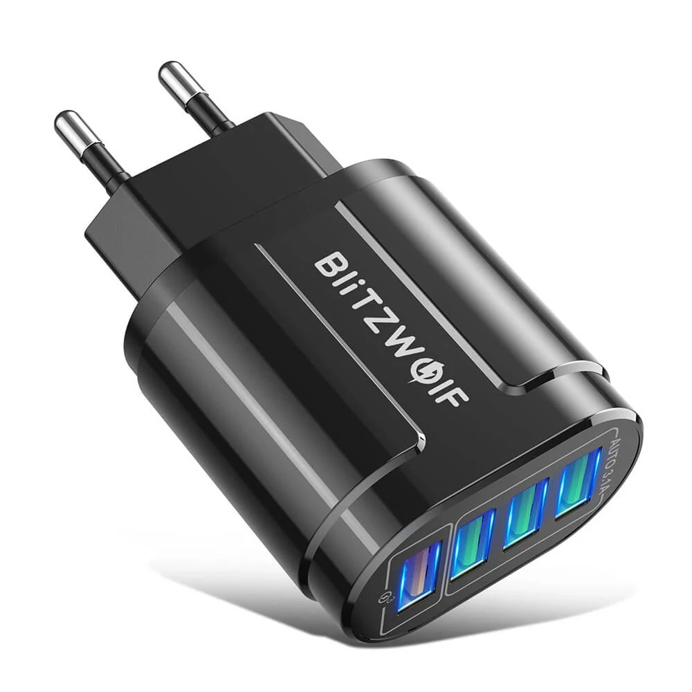 BlitzWolf BK-385 töltő adapter 4 porttal (48W)