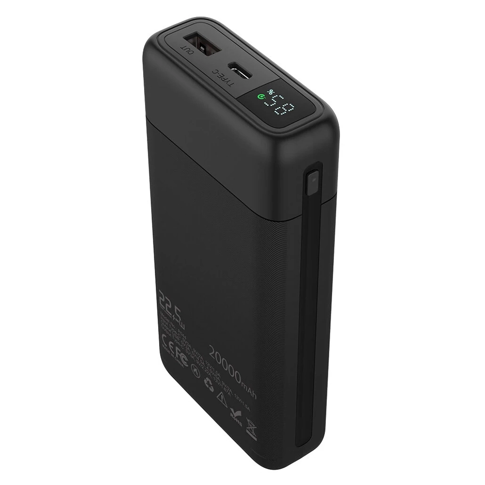 BlitzWolf BW-P22 powerbank 20000mAh, LED kijelzővel - 22.5 W (Fekete)