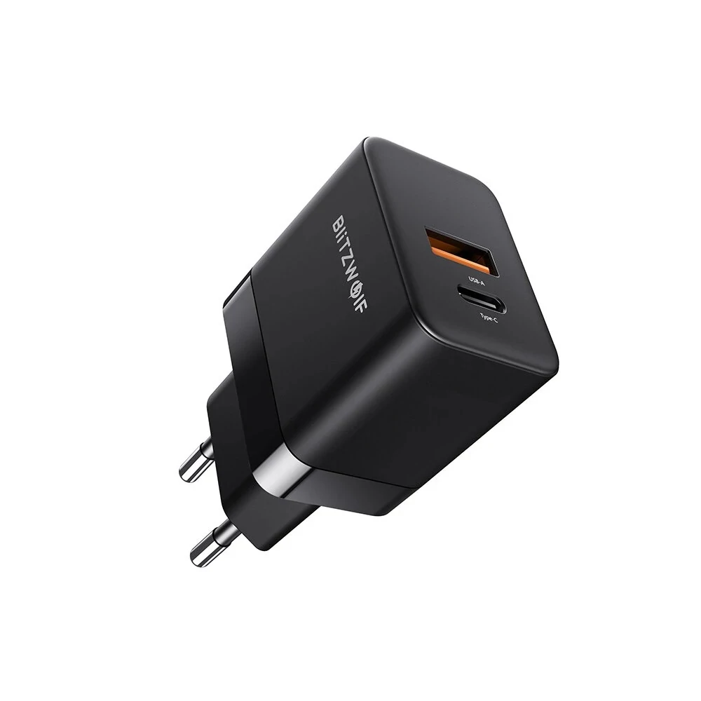 BlitzWolf BW-S21 35W-os mini gyorstöltő adapter dupla töltő porttal GAN technológiával