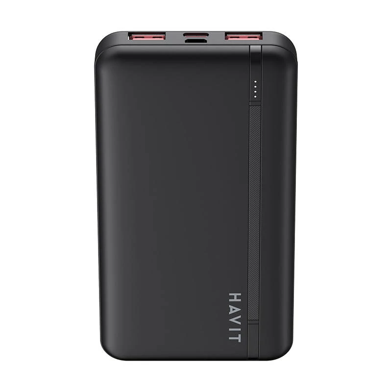 Havit 10000mAh powerbank, 2xUSB, USB-C, 22.5W (fekete)