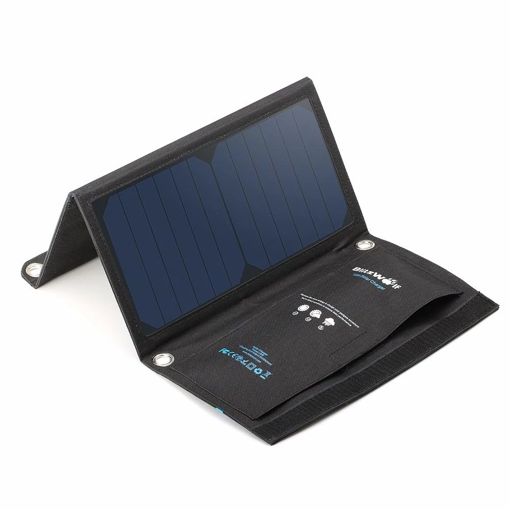 BlitzWolf BW-L2 hordozható napelemes töltő és mobiltelefon tok - 15W