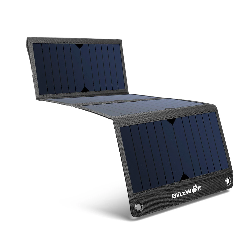 BlitzWolf BW-L3 hordozható napelemes töltő és mobiltelefon tok - 28W