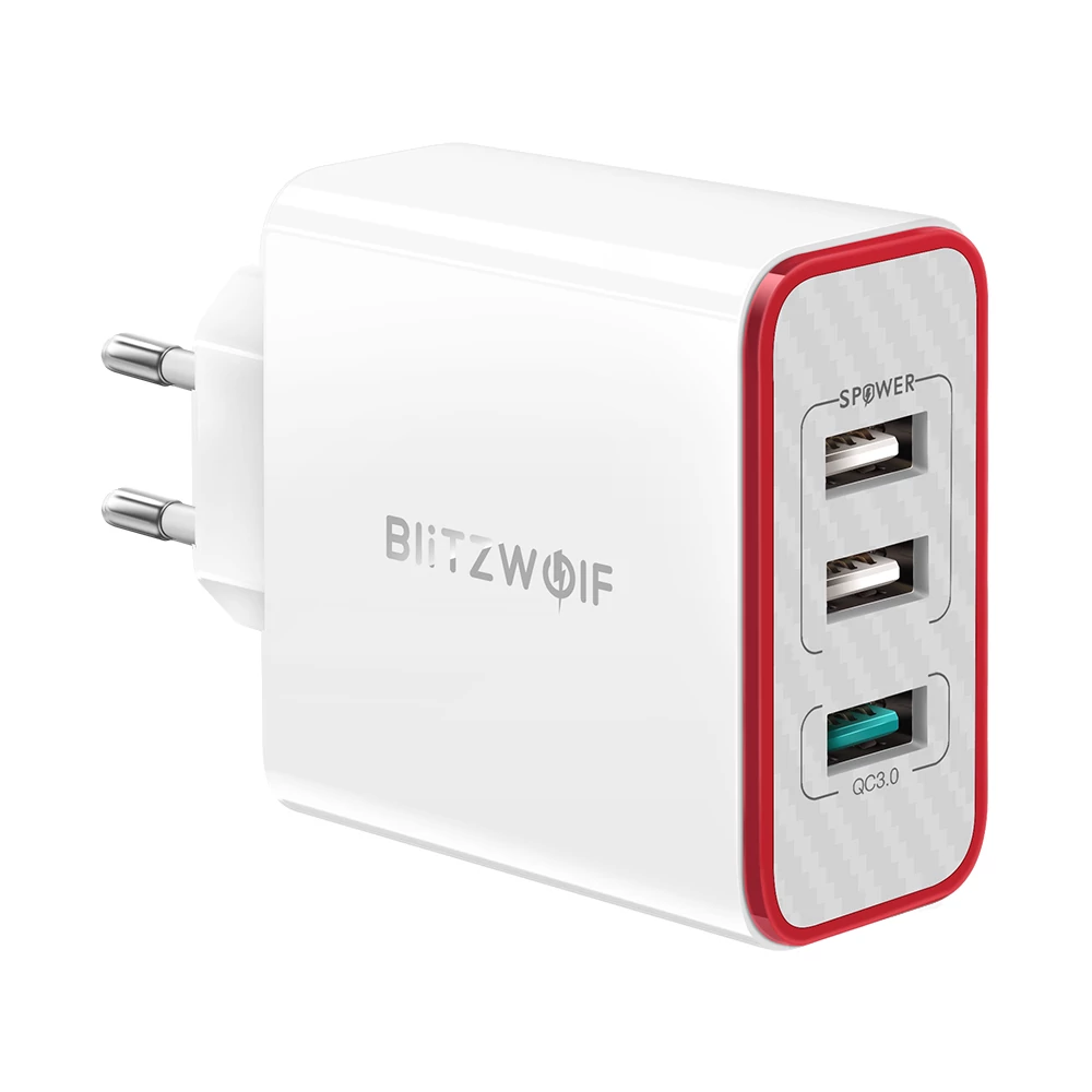 BlitzWolf BW-PL2 3 portos USB hálózati gyorstöltő - 30W