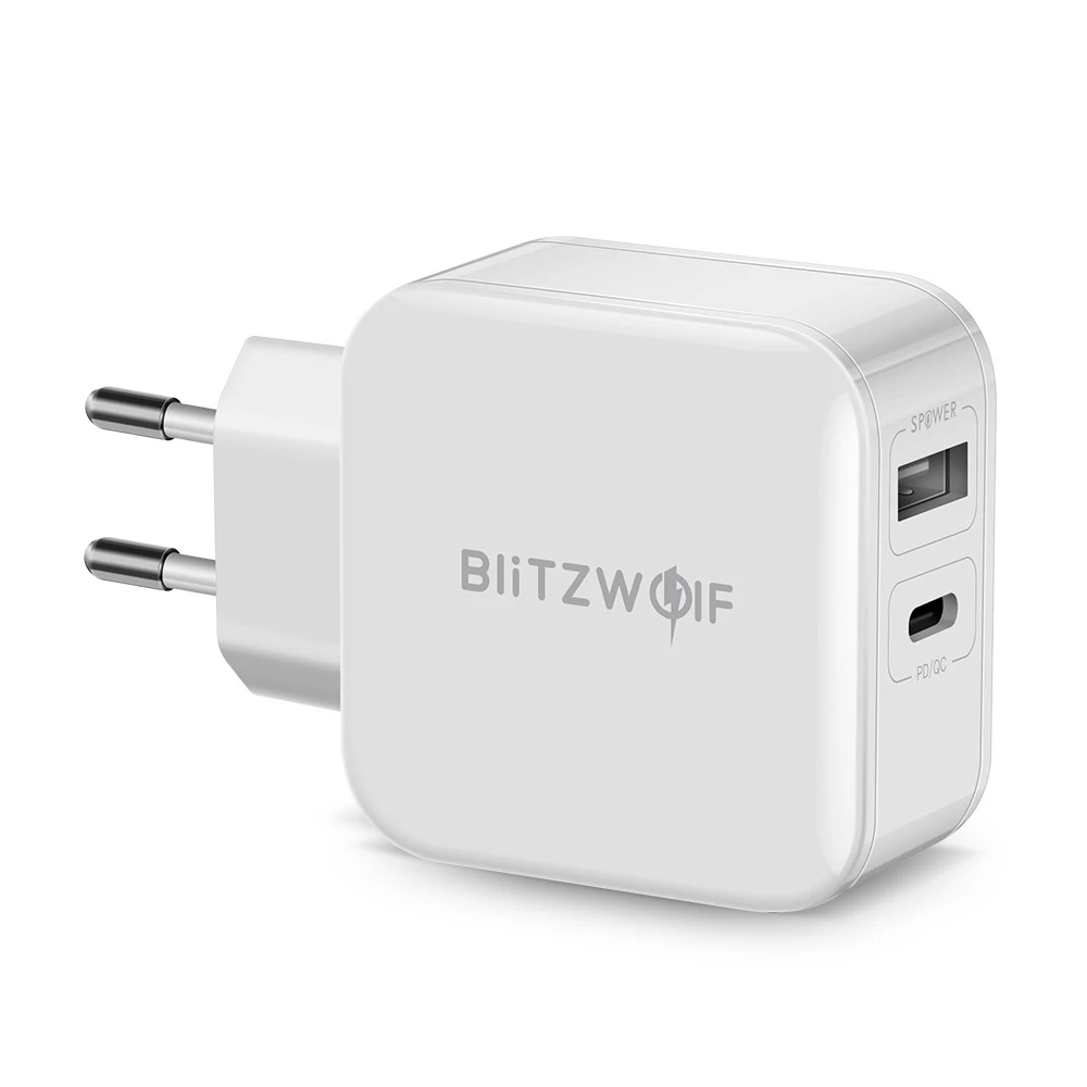 BlitzWolf BW-S11 USB és Type-C hálózati gyorstöltő - 30W