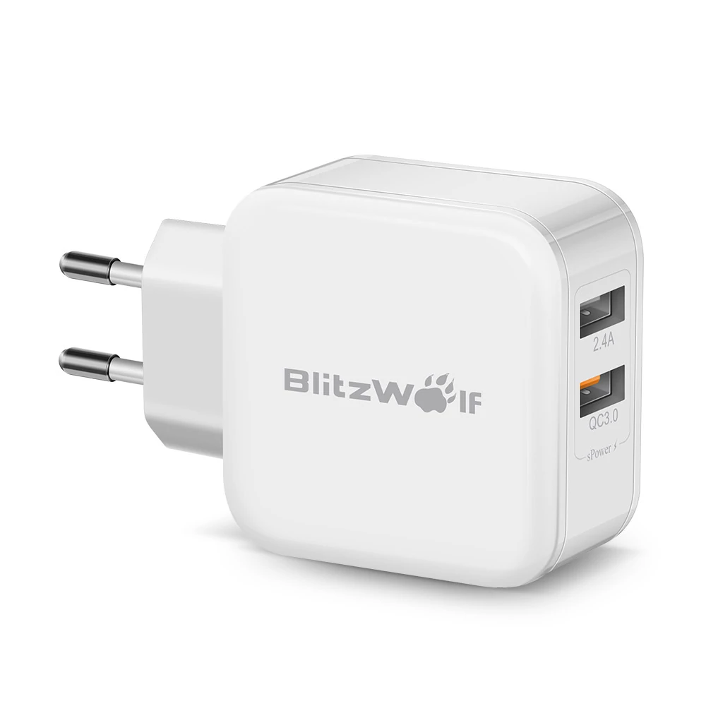 BlitzWolf BW-S6 Dual USB hálózati gyorstöltő - 30W