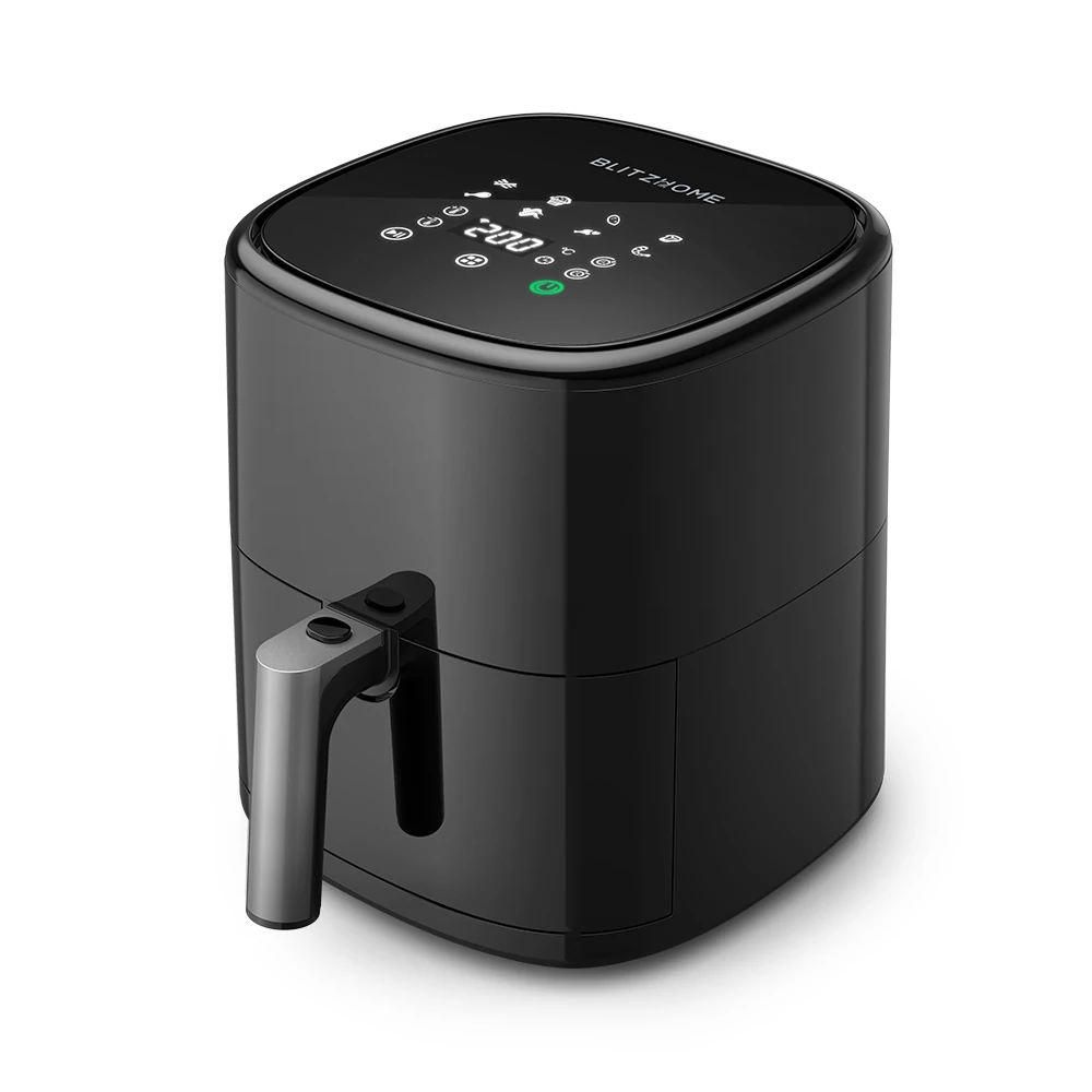 BlitzHome BW-AF2 intelligens olaj nélküli forrólevegős fritőz digitális kijelzővel, 5l kapacitás, 1500W - APP vezérléssel